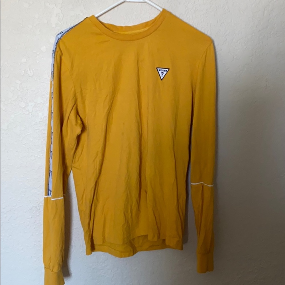 long sleeve yellow guess shirt